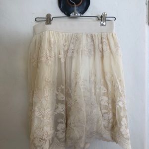 Cream colored lace skirt